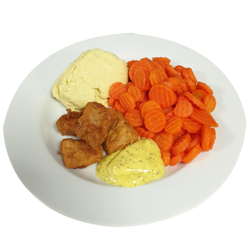 Kibbeling Remouladesaus Wortelschijfjes Aardappelpuree